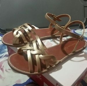 Braided Gold Sandals